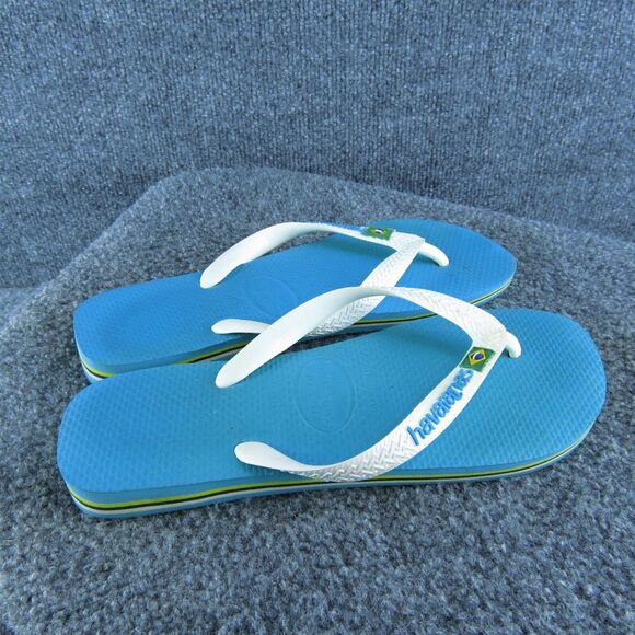 havainas Men's Brasil Flip Flop White Synthetic Size 7-8M Gently Used 2025 - Picture 3 of 5